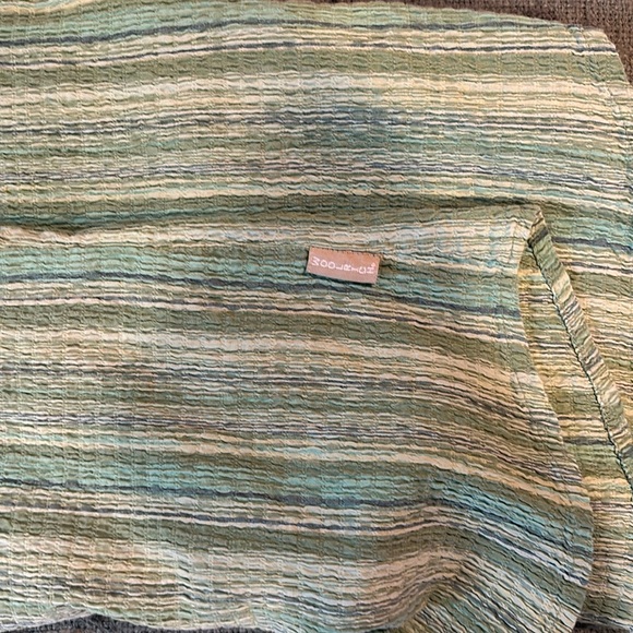 Vintage Woolrich Crinkle Fabric Blue and Green Button Down with Short Sleeves - Picture 7 of 8